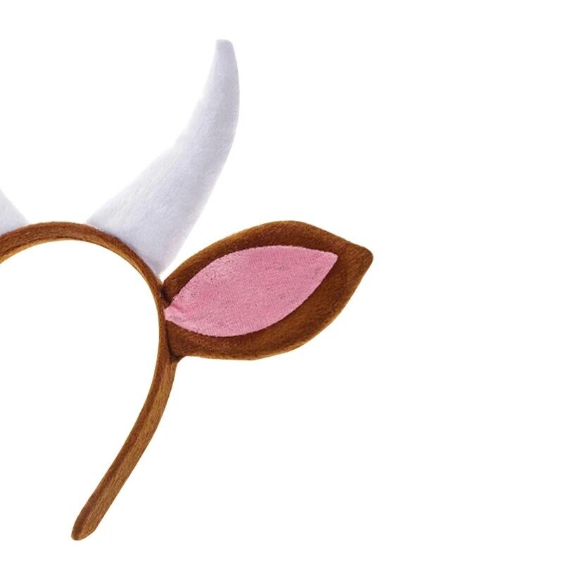 Y166 Pelziges Lamm-Ziegen-Stirnband, Cartoon-Anti-Rutsch-Stirnband für Kinder, Cosplay