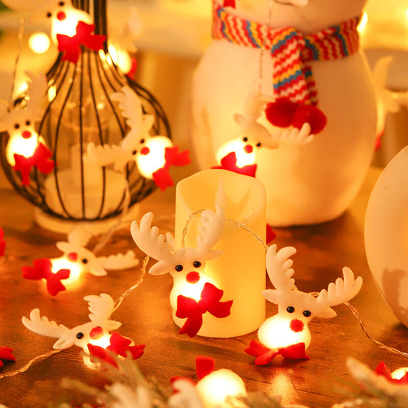 Boże narodzenie bałwan Święty Mikołaj łańcuchy świetlne pełen ciepłej atmosfery wyczuwa łańcuchy świetlne na prezent dla sąsiada przyjaciela rodziny