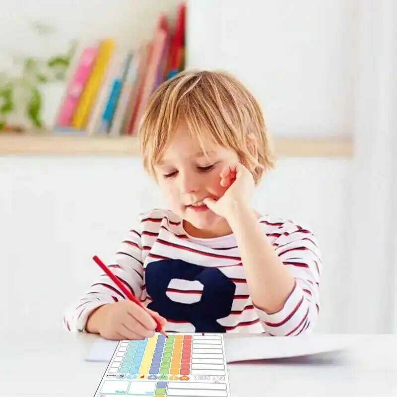 Tabla de comportamiento de tarea magnética para niños en casa, gráfico de comportamiento de borrado en seco con 2 marcadores, calendario magnético para refrigerador