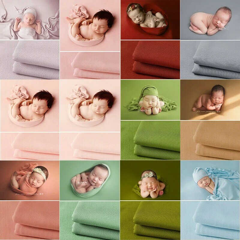 Newborn Photography Props Soft Wrap Blanket Backdrop Stretchable Fabrics for Baby Posing Studio Shooting Photo Accessories