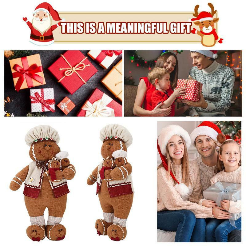 Muñeco de peluche de hombre de jengibre para niños, adornos de árbol de Navidad, regalo de Navidad, decoraciones para el hogar, 54cm