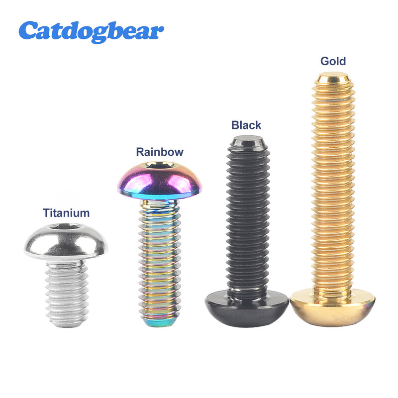 Catdogbear 티타늄 볼트, 자전거 병 케이지용 하프 라운드 헤드 육각 나사, M5/M6x8, 10, 12, 15, 16, 18, 20, 25, 30mm