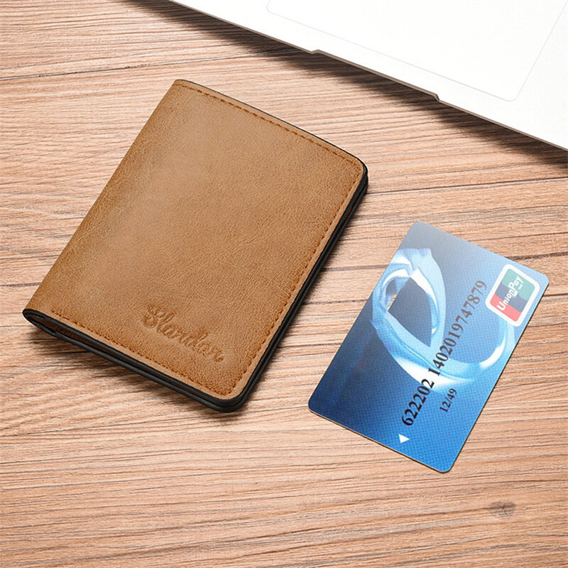 Nero Design creativo Ultra-sottile Multi-slot Mini Money Bag fermasoldi portamonete portafoglio uomo porta carte d'identità porta biglietti da visita