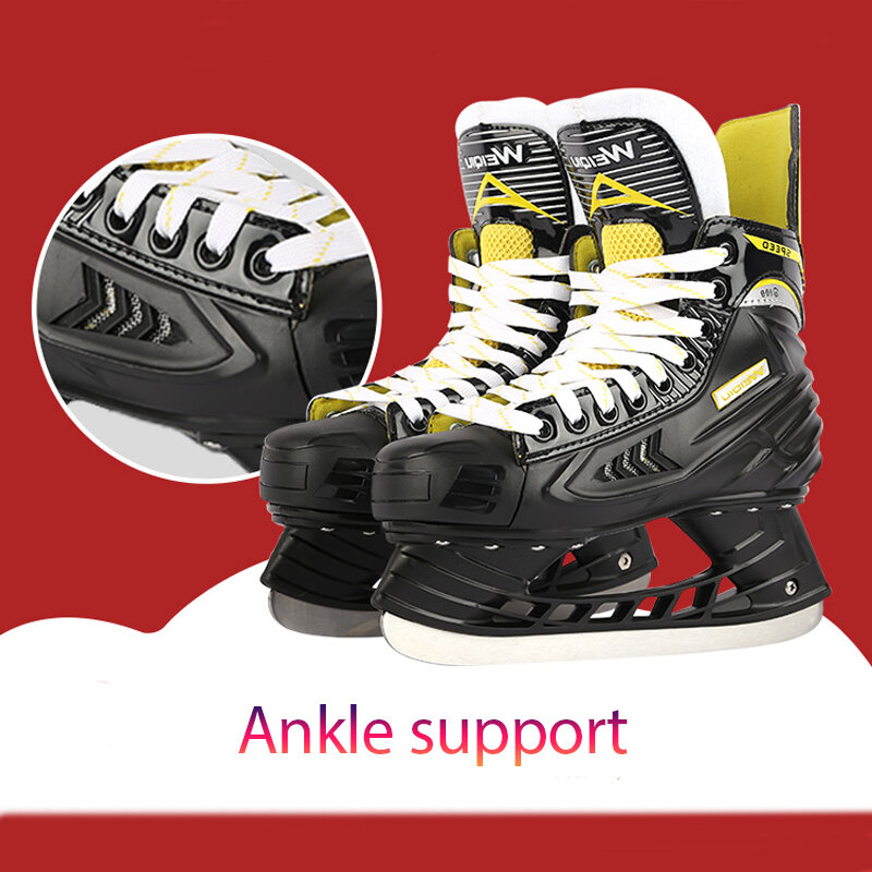 Chaussures de patins de hockey sur glace professionnelles, lame en acier au carbone, thermique, épaissir, adultes, adolescents, enfants