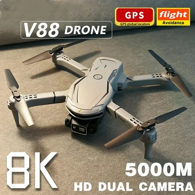 Для дрона Xiaomi Mini V88 8K 5G GPS профессиональная HD аэрофотосъемка с дистанционным управлением самолёт HD Двойная камера Квадрокоптер игрушка БПЛА
