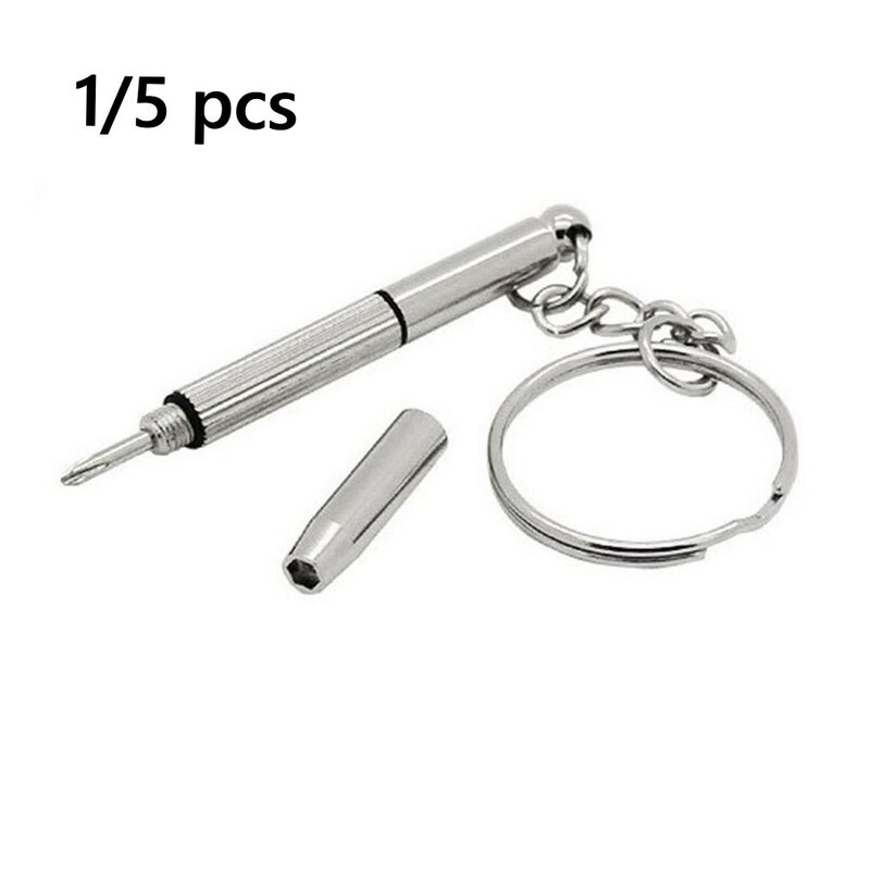 Stainless Steel Screwdriver Tool Kit com chaveiro, óculos e reparo do relógio, ferramenta de mão portátil, 3 em 1