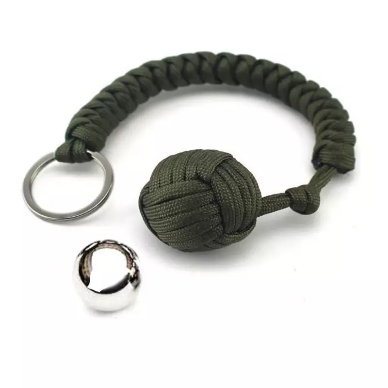 NEW Outdoor EDC Monkey Fist Steel Ball Girl Personal Safety Protect Security Self Defense Stick Survival Keychain Ball Tools