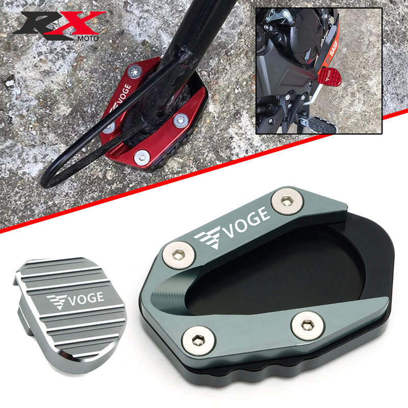 New For loncin Voge 500r 650ds 300r 300rr 300ac Motorcycle CNC Kickstand Foot Side Stand Extension Pad Support Plate Enlarge S