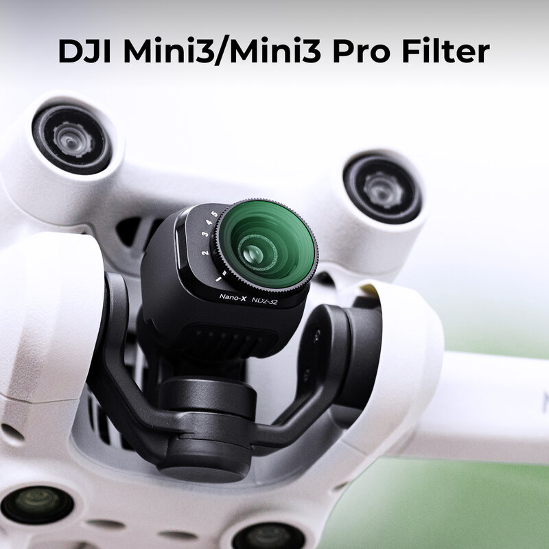 K & F koncepcyjny filtr o zmiennej ND2-ND32 dla DJI Drone Mini 3 Pro wodoodporny odporny na zarysowania z zielona folia antyrefleksyjną