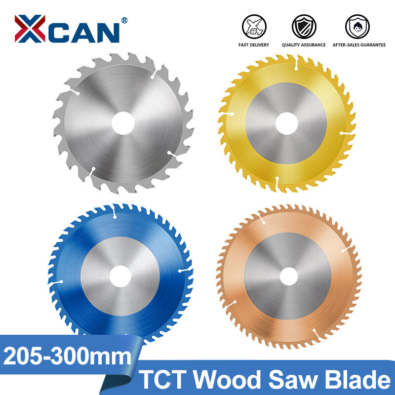 XCAN-hoja de sierra con punta de carburo, disco de corte de madera TCT, herramientas de carpintería, 205-300mm