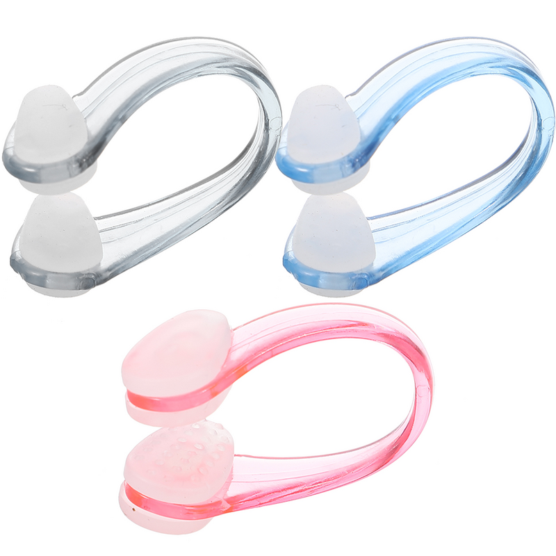 Plugues de natação para nariz para crianças e adultos, clipes de sílica gel antiderrapante, 3 peças
