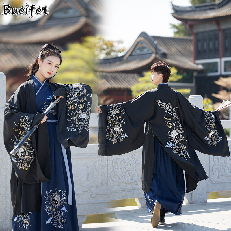 Hanfu Hombre Traditional Ancient Couple CP Dance Costumes Folk Hanfu Ming Dynasty Swordsman Male Kimono Embroidery Tang Suit