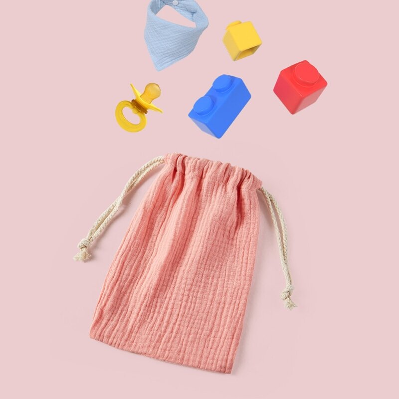 Praktyczna dwuwarstwowa bawełniana saszetka dla dziecka ze sznurkiem zapinana na sznurek Baby Drool na ręczniki Torba