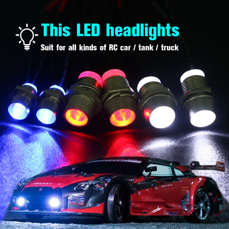 Faróis de Noite LED para Carro RC, Luz para Modelo Drift Crawler, Faróis, Luz, 2, 4, 6, 8 Luzes, 70cm Comprimento, 3, 5mm