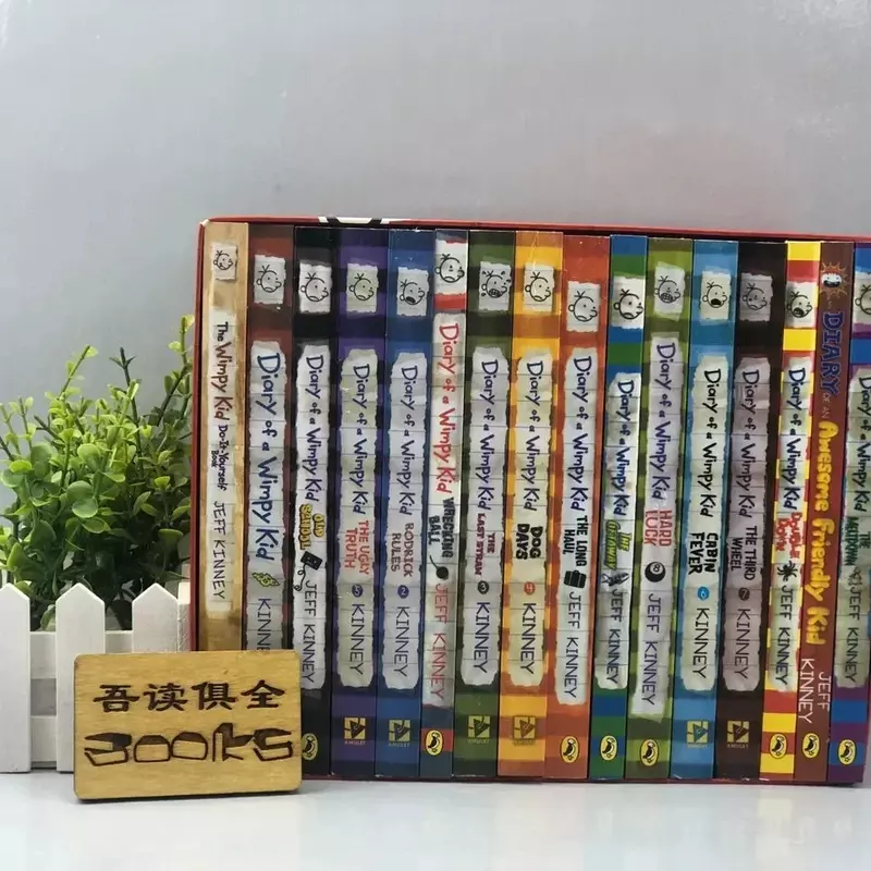 Boxed English Book Diary of Wimpy Kid, Livros de Ficção Infantil, 8 Livros, Meio Conjunto
