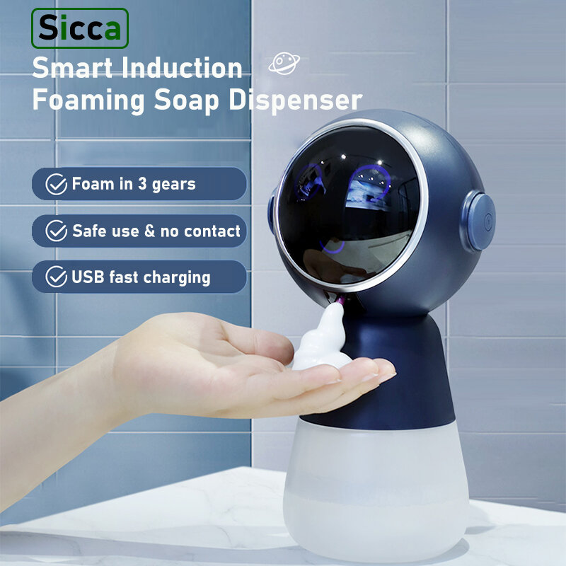 Automatyczna dozownik do mydła spieniania inteligentna dozownik żelu do odkażania dłoni indukcyjna do wielokrotnego ładowania do domowego maszyna ręczna do mycia pianki