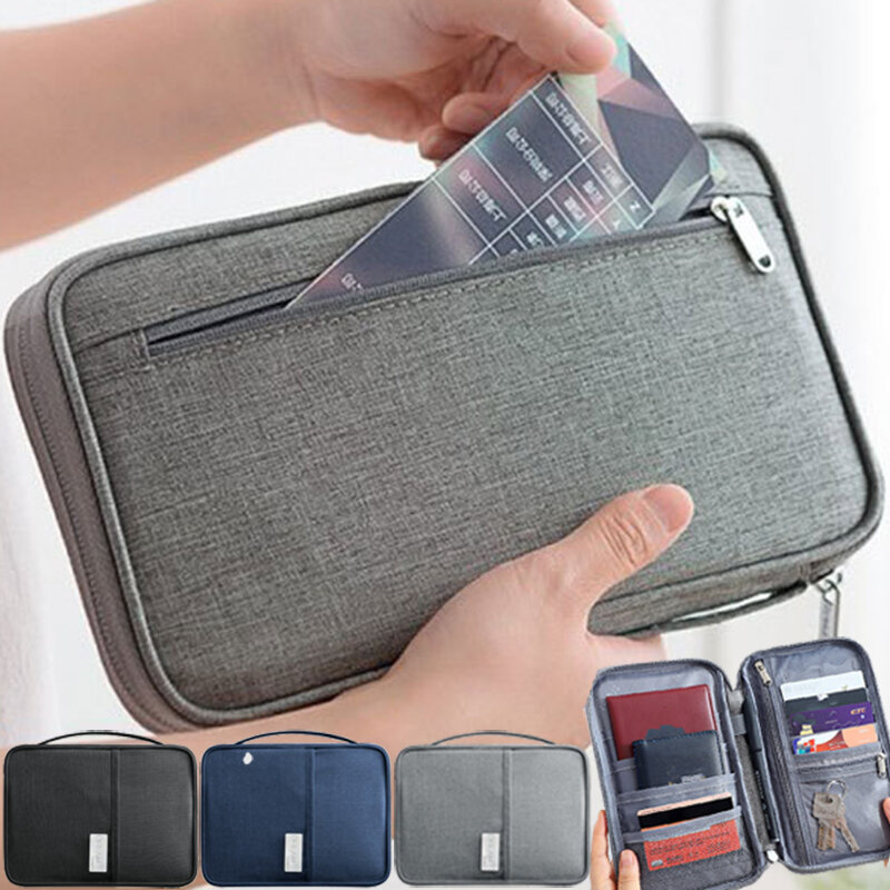 Family Passport Holder Bag Waterproof Document Case Organizer Wallet Document BagKey Card Holder Purse for Travel Accessories