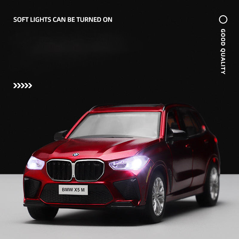 Caipo 1:32 BMW X5M X5 SUV Model Campuran Mobil Mainan Diecast Casting Tarik Kembali Suara dan Cahaya Mobil Mainan untuk Kendaraan Anak-anak