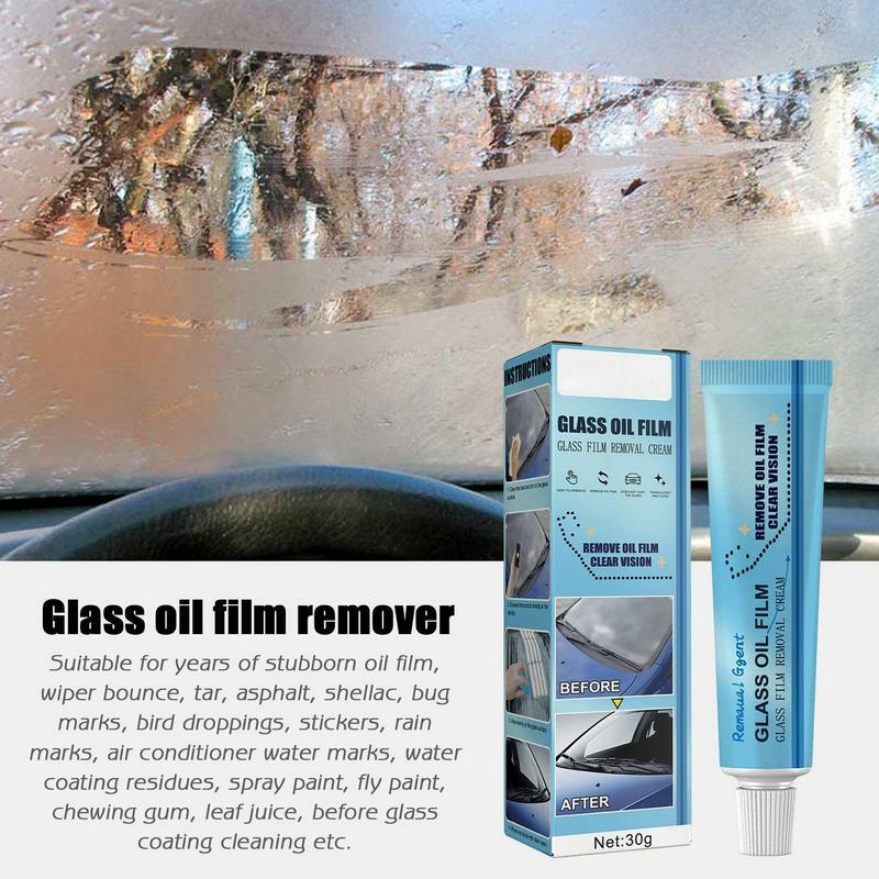 Pellicola per olio per vetri auto che rimuove la pasta detergente per vetri per parabrezza per auto con spugna e pellicola per vetri detergente per vetri in tessuto