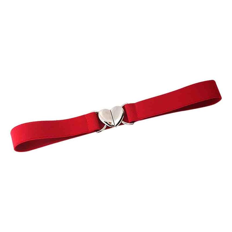 Modny cienki elastyczny pasek damski Love Heart Metal Belt Cinch Coat Dress Waist Seal Belts Akcesoria dla kobiet W3D6