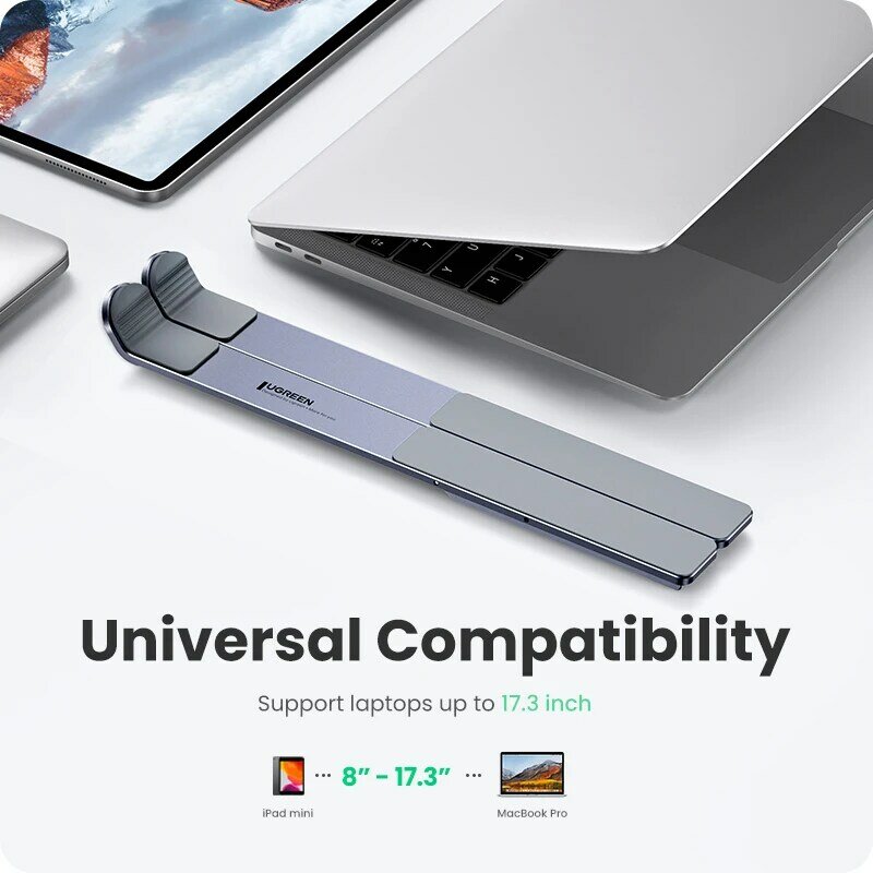 UGREEN Laptop Stand For Macbook Air Pro Foldable Aluminum Vertical Notebook Stand Laptop Support Macbook Pro Tablet Phone Stand