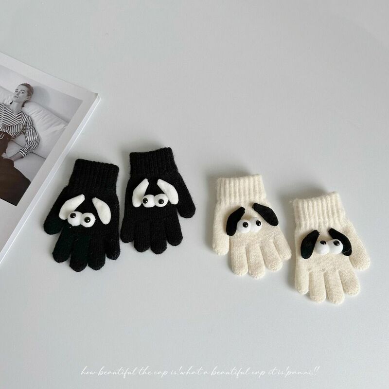 Addensare guanti invernali per bambini di alta qualità occhi divertenti guanti antivento con dita intere guanti caldi autunno inverno