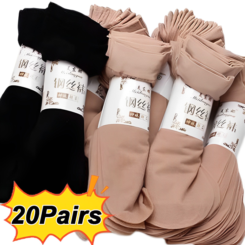 20Pairs/lot Skin Color Transparent Thin Women Crystal Silk Socks Nylon Fashion Ladies Female Summer Short Ankle Silk Socks Meias