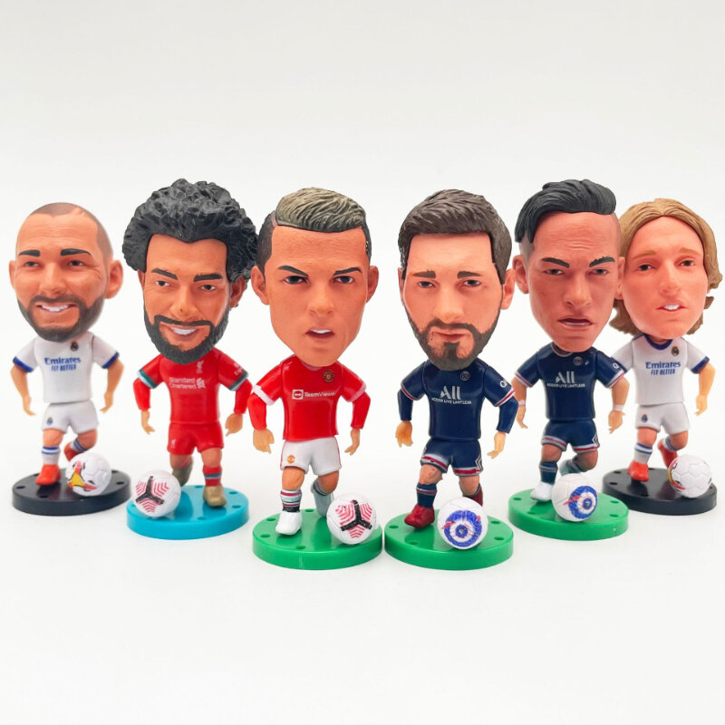 Figuras de acción de la FIFA C.Ronaldo, Neymar, Messi, Mbappe, muñecos de dibujos animados, accesorios de coche, regalos para fanáticos del fútbol, nueva estrella del fútbol