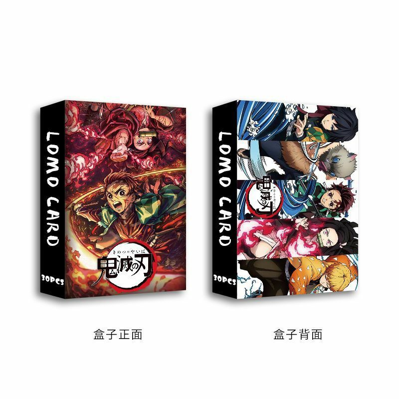 Demon Slayer Japanese Anime Druo Card, One Piece Card, Games with Postcards, Message Gift for Fan Game, Collection Toy, 1 Packs, 30PCs