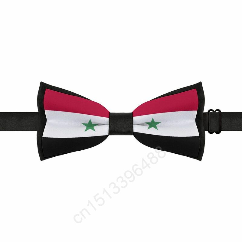 New Polyester Syria Flag Bowtie for Men Fashion Casual Men's Bow Ties Cravat Neckwear For Wedding Party Suits Tie