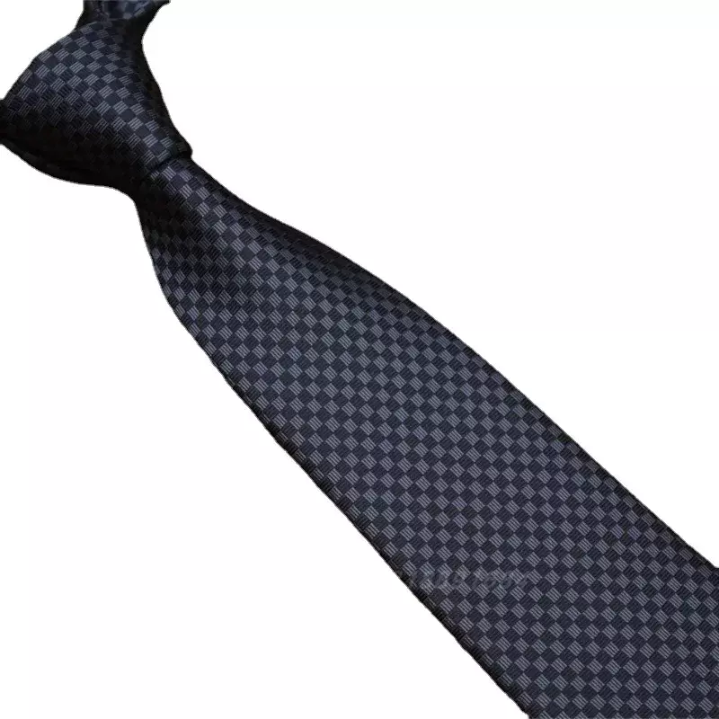2024 Luxury L&V Family Style 100% Silk Tie 8cm Wide, Neutral Business Gift, Customized Casual Dress, Solid Color