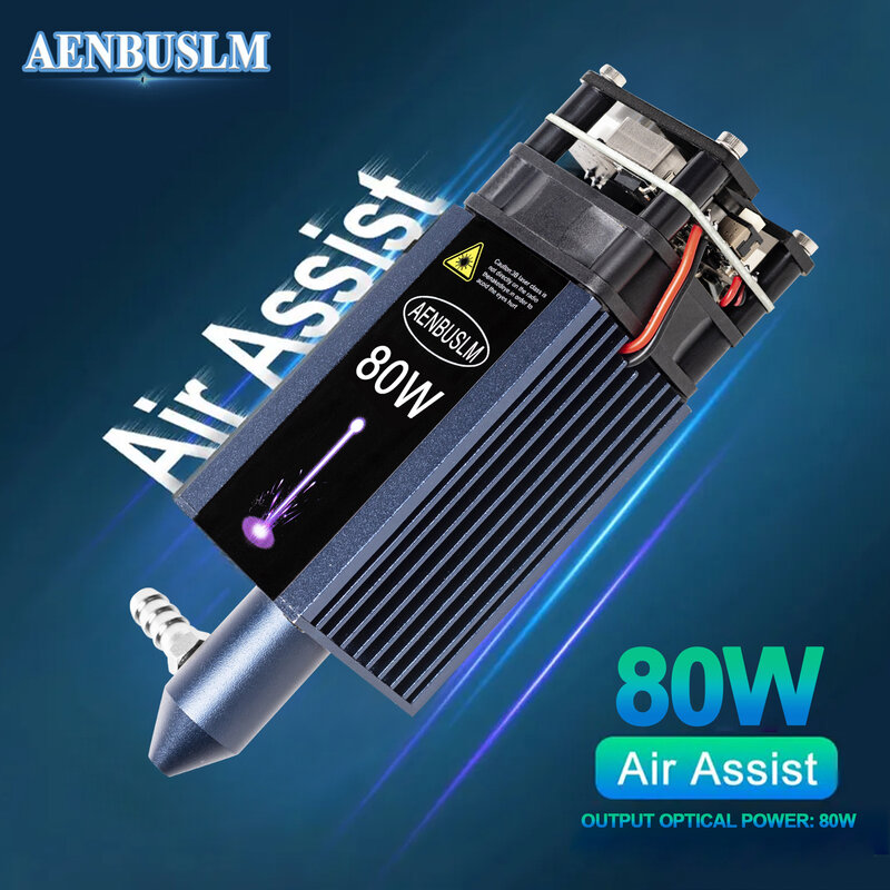 AENBUSLM โมดูลเลเซอร์450nm 40W / 80W 12V 24V หัวแกะสลักเลเซอร์งานไม้เครื่องแกะสลักเลเซอร์เครื่องมือ CNC Router เครื่องพิมพ์3D