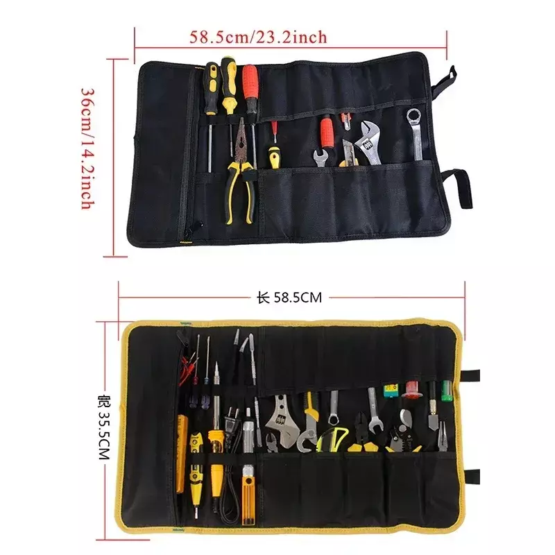 2024 borsa per chiavi pieghevoli in tela Oxford di alta qualità strumenti tascabili borsa per attrezzi con rullo a mano per riporre gli attrezzi