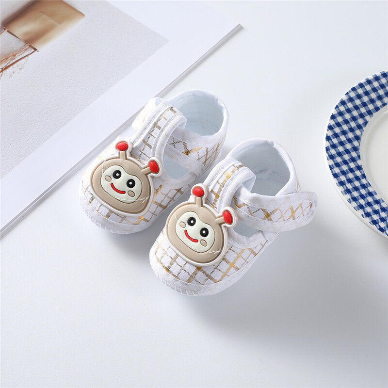 여아 남아용 코튼 소프트 워커 슈즈, 부드러운 신생아 아기 신발, 귀여운 유아 아기 신발, 0-12 개월, 봄
