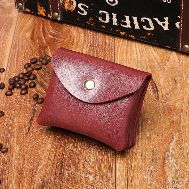 PU Leather Coin Purse Female Double Layer Wallet Luxury Brand Designer Lady Pouch Card Holder Snap Button Wallet Women'S Wallet