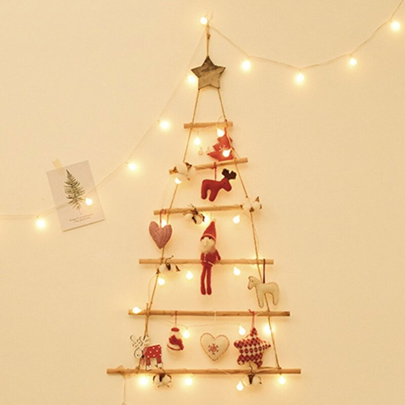 Деревянное украшение для рождественской елки со звездным топпером DIY Настенное украшение P15F