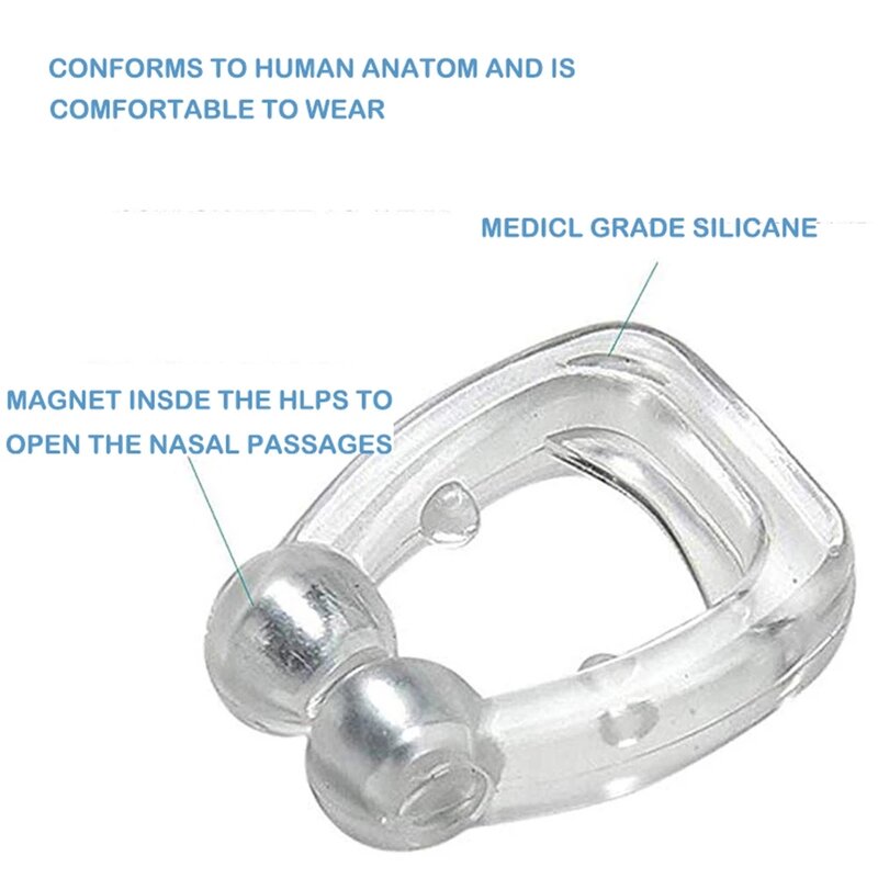 Зажим для носа от храпа, силиконовый магнитный поднос для предотвращения храпа, устройство для предотвращения апноэ, устройство для сна с магнитным креплением