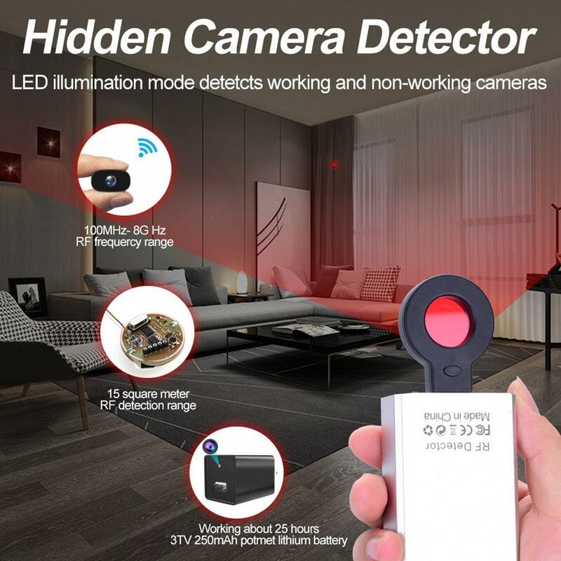 Buscador de cámara oculta portátil RF Bug Wifi, barredora Anti-escucha, teléfono celular, dispositivo de escucha inalámbrico, rastreador GPS