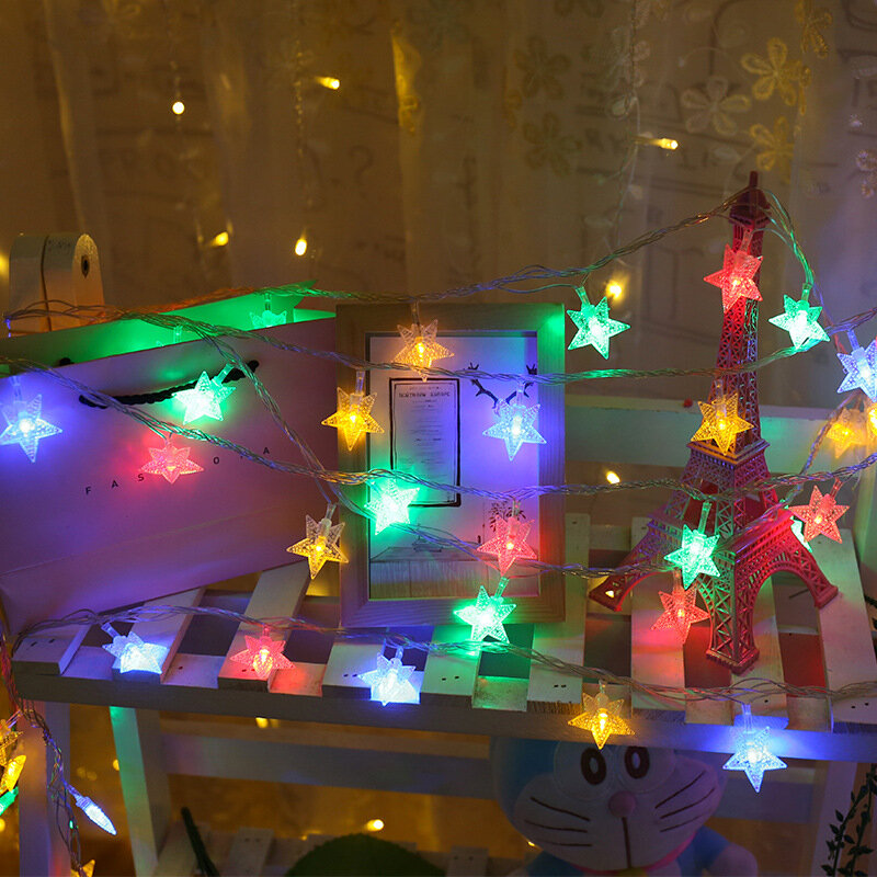 Guirlandes lumineuses scintillantes à LED, flocon de neige étoile, nickel é, batterie, fête de vacances, décor de mariage, 62 leon, 80, 40, 20/10
