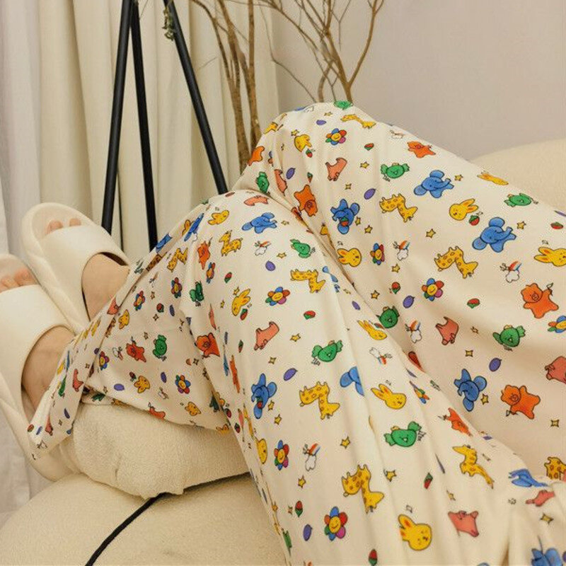 Sanrio Cinnamoroll Pochacco Pom Purin Toy Story duże XL-6XL letnie luźne spodnie do spania dla uczniów cienkich spodnie od piżamy