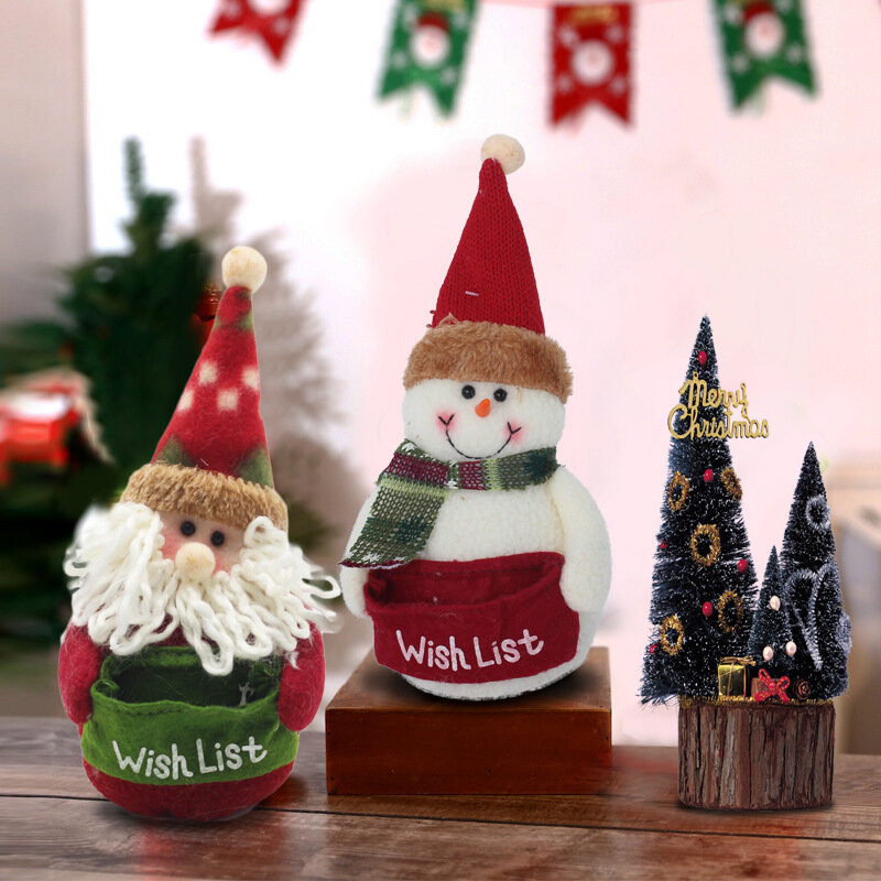 Fournitures de décoration de Noël du père Noël, bonhomme de neige de dessin animé, beurre, escales, cadeau de vacances créatif