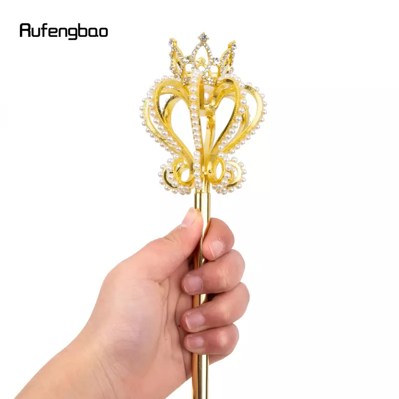 Golden White Alloy Leaf Wands for Girl Princess Wands for Kids Angel Wand for Party Cosplay Costume Wedding Birthday Party 50cm