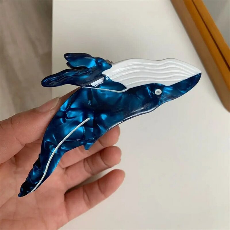 Clip di squalo fermaglio per capelli balena blu animale delfino accessori per capelli femminili Clip per capelli con acido acetico copricapo in stile coreano artiglio per capelli