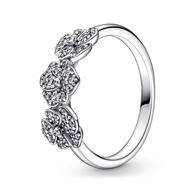 925 anéis panaro de prata esterlina para mulheres, 100% autênticos, zircão transparente, cz cintilante, jóias para aniversário, novo, 2023