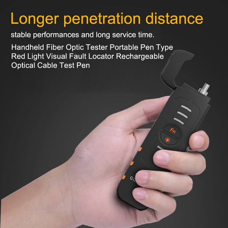 Fiber Optic Tester Pen, FTTH Red Laser, Optical Red Light Pen, Visual Fault Locator, USB Charge, LED Lighting, VFL, B3S, 5-30MW