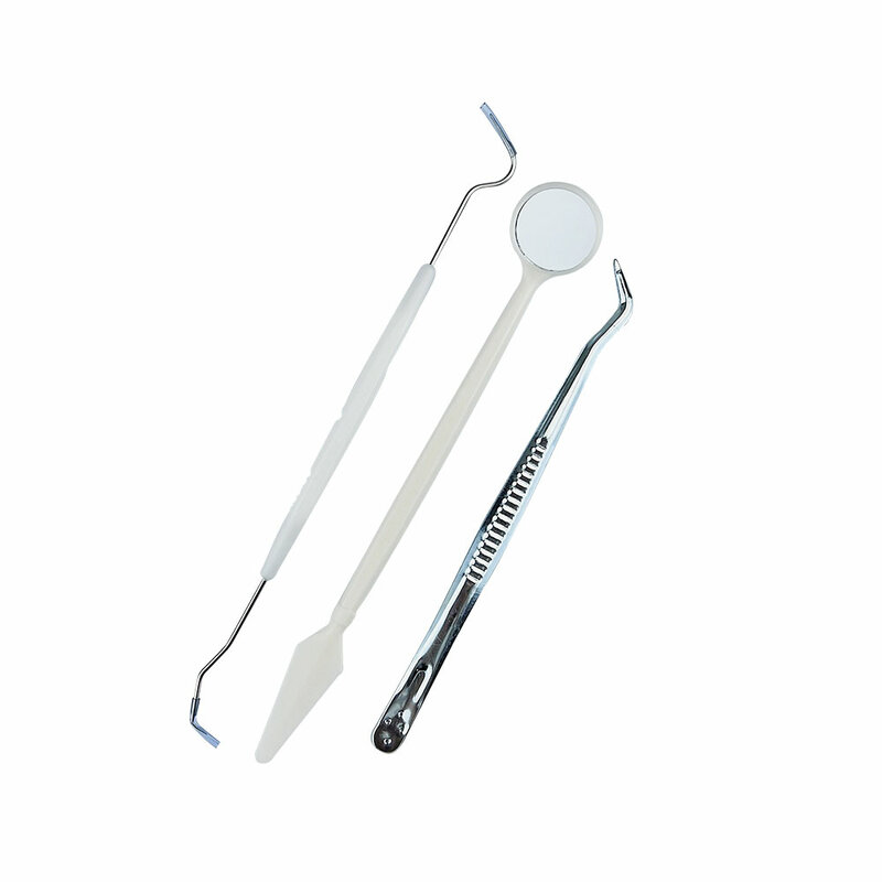 Kit d'outils dentaires en acier inoxydable, 3 pièces/ensemble, Instrument de dentiste, miroir buccal, crochet de sonde, pince à épiler, Kit de soins buccaux