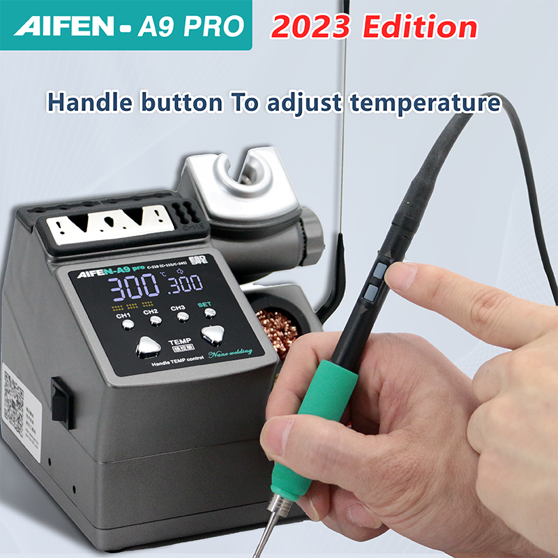 AIFEN-A9pro محطة لحام ، متوافق الأصلي لحام الحديد تلميح ، مقبض التحكم في درجة الحرارة ، لحام إعادة العمل ، 210 ، 245 ، 115