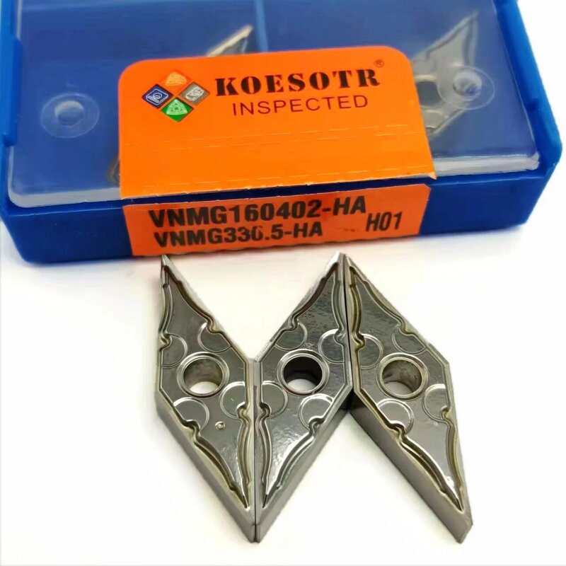 10pcs VNMG160402 VNMG160404 VNMG160408 HA H01 Carbide Turning Inserts CNC Lathe Cutting Tools VNMG Blade for Aluminum Copper