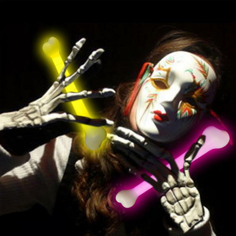 Светящиеся палочки для Хэллоуина, светящиеся в темноте кости, светящаяся палочка, светящиеся в темноте кости, палочки для чрезвычайных ситуаций, искусственные аксессуары