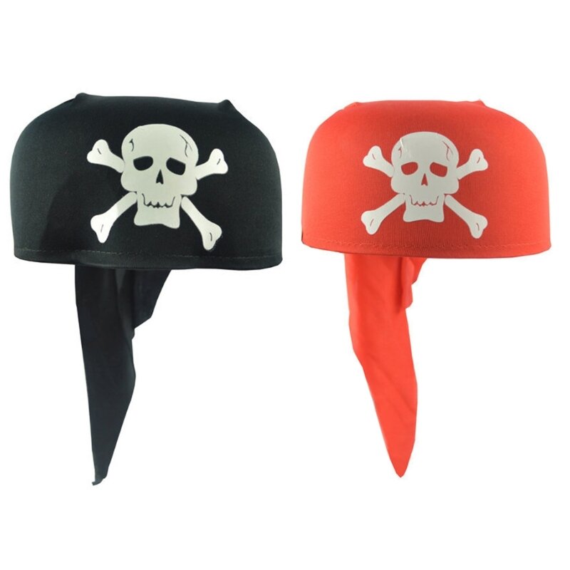 Pañuelo pirata con estampado Calavera, pañuelo para tejido, envoltura para cabeza Halloween, turbante con en